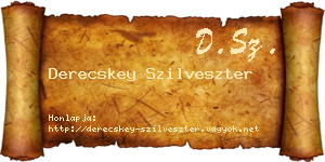 Derecskey Szilveszter névjegykártya